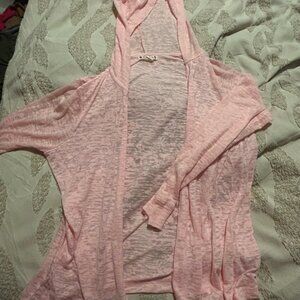 Ruff Hewn Soft Pink Hooded Cardigan